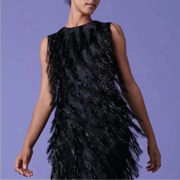 Diane Von Furstenburg Nadi metallic fringe midi dress - Picture 1 of 14